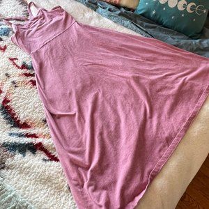 Organic Pink Pact Fit and Flare Midi Dress with Pockets